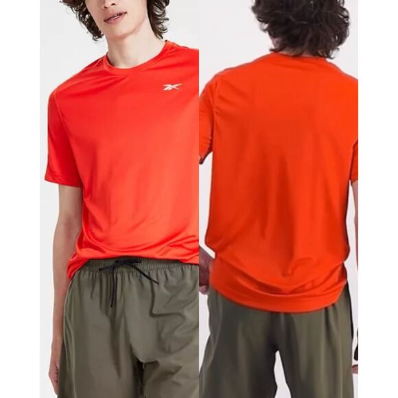 30. Reebok NWT Red/Orange Short Sleeve Performance Tech T- Shirt - Picture 1 of 3